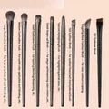 8-piece professional eye makeup brush set with soft fiber bristles for blending - 8 Pieces Black