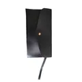 Pochette de rangement en similicuir noir pour kit de 14 pinceaux de maquillage avec bouton - Envelope Pouch With Hand Strap / Noir