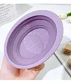 Ciotola in silicone viola per la pulizia dei pennelli da trucco con texture - Ciotola per Pulizia Pennelli Lilla