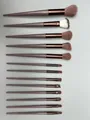 13-piece Morandi grey professional makeup brush set with synthetic soft bristles for beginners - With Flannel Bag / 13 Pieces / Brown