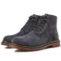Bottines Martin rétro pour hommes en daim gris foncé avec lacets pour les loisirs extérieurs - 38 / 8916 Gris Bleu (Doublé Polaire)