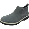 Classic grey suede men's Chelsea boot featuring elastic side panels and a thick black sole - 36 / Gray