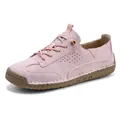 Comfortable pink casual unisex sneakers with a hand-stitched rubber sole for daily wear - 36 / Light Purple