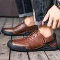 Comfortabele bruine handgemaakte casual herenschoenen in grote maten 38-46 voor dagelijks - 38 / Zwart