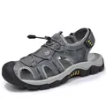 Sandales de randonnée grises respirantes pour hommes avec bout fermé et semelle antidérapante - 38 / Style Extérieur à Bout Fermé (90050) / Gris
