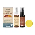 Kit professionnel de réparation de bois JAYSUING avec sprays clairs et foncés pour meubles - Kit de Réparation (Spray Bicolore & Éponge) / 30 ml*2, éponge*1