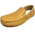 Mocassini casual da uomo in pelle giallo senape con design slip-on elegante e comodo - 38 / Marrone