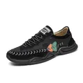 Baskets décontractées noires pour hommes avec écussons colorés et semelle style poulpe. - 38 / Noir