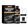 Hikmarion black plastic refurbishing agent 100ml kit with sponge and gloves for car care - 100ml + 1 Pair of Gloves + 1 Sponge
