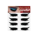 Set di eyeliner glitterati autoadesivi e ciglia finte per un trucco occhi drammatico - 4 Paia / Nero