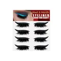 Autocollants d'eye-liner pailleté noir et faux cils West & Month, lot de 4 paires - 4 Paires / Noir