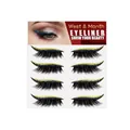 Ensemble professionnel d'autocollants pour eye-liner doré pailleté et faux cils noirs - 4 Paires / Or