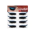 Autocollants eye-liner bleu pailleté réutilisables West Month avec longs faux cils - 4 Paires / Bleu