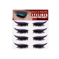 Autocollants d'eyeliner et de cils pailletés violets pour un maquillage des yeux facile - 4 Paires / Violet