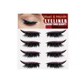 Quatre paires d'autocollants eyeliner à paillettes roses avec faux cils auto-adhésifs - 4 Paires / Rose