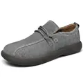 Men's gray casual low-top outdoor shoes with durable thick rubber sole for daily wear - 38 / Gray