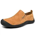 Chaussure de loisirs d'extérieur pour hommes en daim marron avec semelle noire épaisse - 38 / Marron Jaune