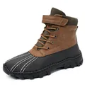 Ανθεκτικές δερμάτινες ανδρικές μπότες duck boots, αδιάβροχη σόλα για το χειμώνα - 38 / Χακί