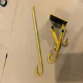 Vue détaillée de supports de chaussettes de Noël en métal doré pour décor de cheminée - 1 Pièce / Or