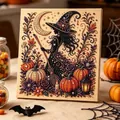 Kit d'art de perles DIY d'Halloween avec silhouette de sorcière et citrouille déco - Design E Sorcière