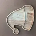 Solid wood Christmas hat shaped serving tray with natural grain and three compartments - Christmas Hat