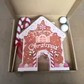 Gingerbread house themed golf game set with festive candy cane club and two balls - 3D Style / 2 Balls