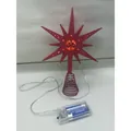 Dekorative rosa Holzstern-Weihnachtsbaumspitze mit LED-Leuchten und Batteriefach. - Vintage Rosa Krone Stern (Stil 12)