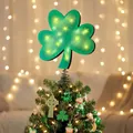 Beleuchteter Kleeblatt-Christbaumspitze für St. Patrick's Day Weihnachtsdekoration - Grüne Kleeblattform (Stil 13)