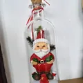 Festive Christmas Santa Claus figurine message in a corked glass bottle SKU variant - Christmas Tree Message in a Bottle - Santa Claus / 9*8*23, around 180g