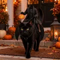 Divertido disfraz de Halloween de jinete sin cabeza con calabaza para gatos y perros - Estilo Jinete sin Cabeza / Negro