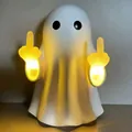 Creative Halloween ghost night light with funny middle finger gesture for festive room decor - Middle Finger Ghost Light / 19.5*13*8CM