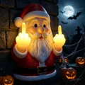 Creative glowing Santa wall lamp with funny middle finger gesture for Halloween decor - Middle Finger Santa Claus Light / 19.5*13*8CM