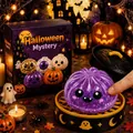 Lindo juguete relajante de calabaza de Halloween morada con brillo y caja de regalo - Fantasma del Diablo