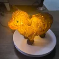 Creative resin highland cow night light with warm orange glow for desktop decor - Highland Cow Night Light / Dark Amber