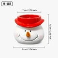 Cute snowman-shaped Christmas storage pot with red hat, size 9x7.5cm, ideal for desk storage - Red
