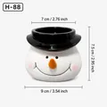 Creative Christmas snowman head pen holder and flower pot storage box, 7.5cm height dimensions - Black