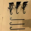 Lot de supports de chaussettes de Noël en métal noir pour cheminée. - Ensemble de 3 / Noir