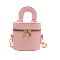 Sac seau rose élégant doté d'une double fermeture éclair et d'une chaîne dorée chic - Rose
