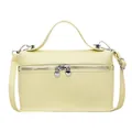 Stijlvolle lichtgele kleine vierkante handtas van leer met hartvormige ritstrekkers - Kleine vierkante handtas en crossbodytas met hartvormige rits (彩虹3351) / Geel