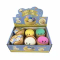 Vollständiges Set bunter Squeezy-Teigtaschen-Stressspielzeuge in Mini-Dampfgarern - Großes Simulationsbrötchen / Mit Mini-Dampfgarer-Basis / Mehl Smiley Gesicht Stil (Zufällig)