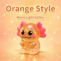 Adorable jouet anti-stress axolotl orange avec des paillettes brillantes à l'intérieur - Orange