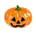 Jouet anti-stress citrouille d'Halloween orange avec un remplissage de paillettes dorées - Forme de Citrouille / Orange