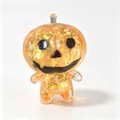 Funny Halloween pumpkin squishy toy with golden glitter filling for stress relief - Pumpkin Man / Orange