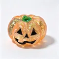 Orange Halloween jack-o-lantern squishy toy with colorful glitter filling for stress relief - Pumpkin Head / Orange