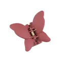 Elegante pinza per capelli a farfalla color malva opaco, accessorio in ABS medio - Borgogna