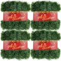Set de 4 guirnaldas navideñas verdes de 2m para decoraciones festivas de vacaciones. - 15m (with waist card)