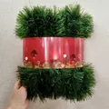 Guirnalda de espumillón de Navidad verde de 2 m para decoración festiva de vacaciones - 10m (with waist card)