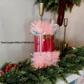 500cm extra long pink iridescent Christmas tinsel garland for festive holiday party decoration - 5m Iridescent Pink (with Belly Band)