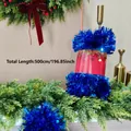 5m Blue Christmas tinsel garland for festive wedding and holiday party decorations - 5m Royal Blue (with Belly Band)
