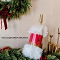 Festive white tinsel garland for Christmas decoration, extra long 500cm fuzzy strip. - 5m White (with Card)